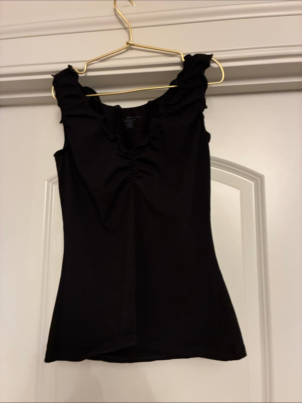 Black ruffled brandy mellville tank top